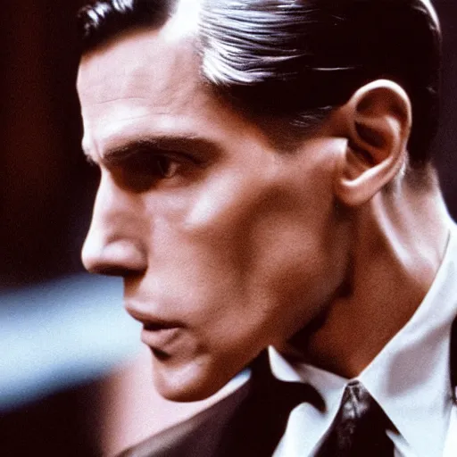 Image similar to Live Action Still of Jerma in The Godfather, real life, hyperrealistic, ultra realistic, realistic, highly detailed, epic, HD quality, 8k resolution, body and headshot, film still