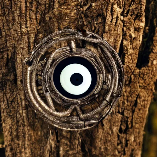 Image similar to paperclip with googly eyes, drinking coffee, in the woods, photography, depth of field, very symmetric, rule of thirds, 4 k resolution