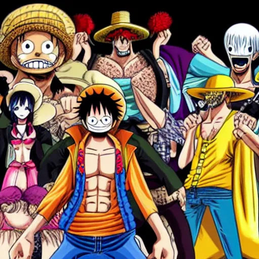 Image similar to all one piece character fighting in a theater