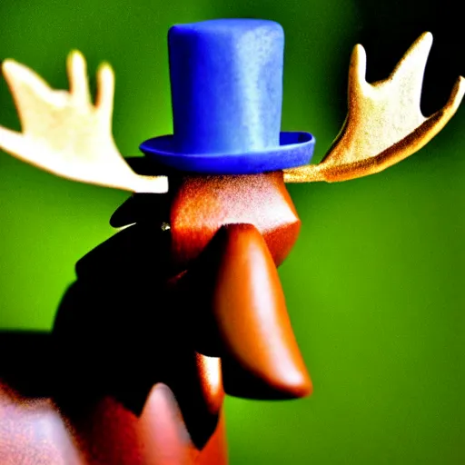 Prompt: a moose with a top hat