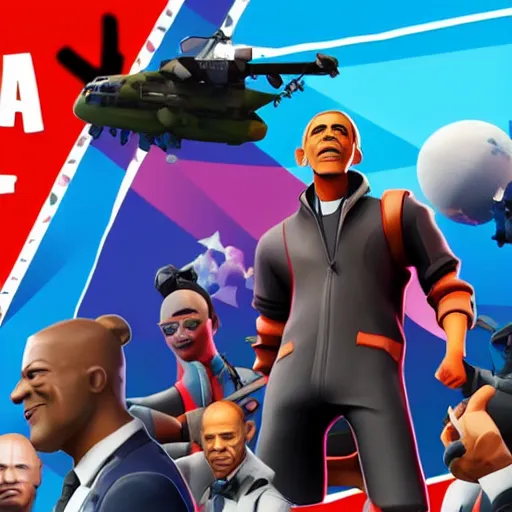 Prompt: obama in fortnite