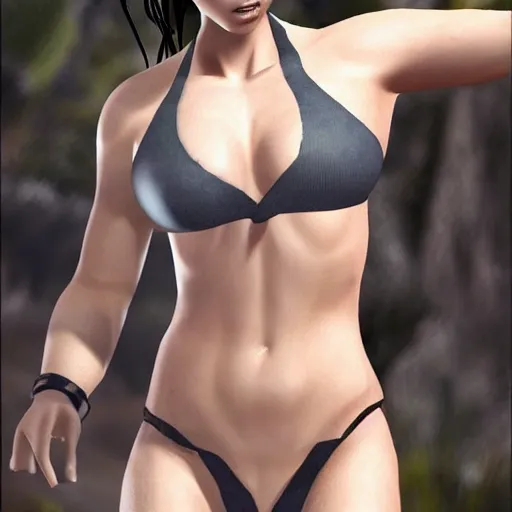 Image similar to lara croft in a transparent bikini