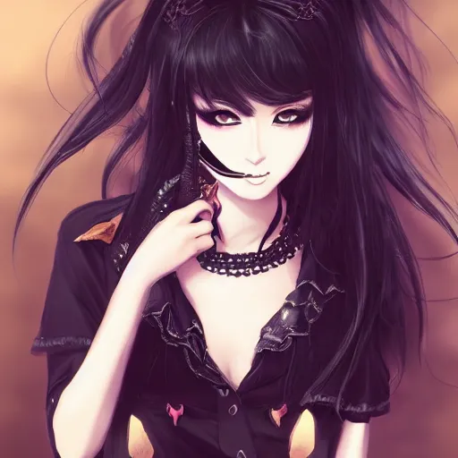 Cute Goth Makeup Anime Girl - Skin 1