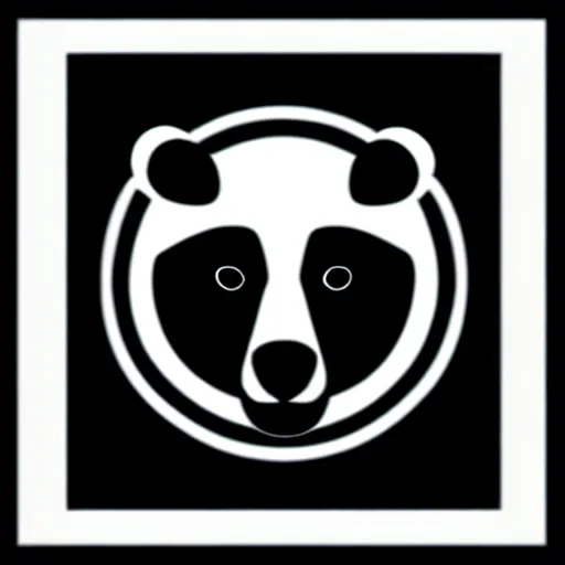 Prompt: minimal geometric bear logo by karl gerstner, monochrome, centered