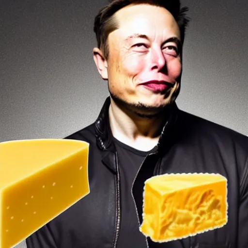 Image similar to elon musk made of cheese, hd photo