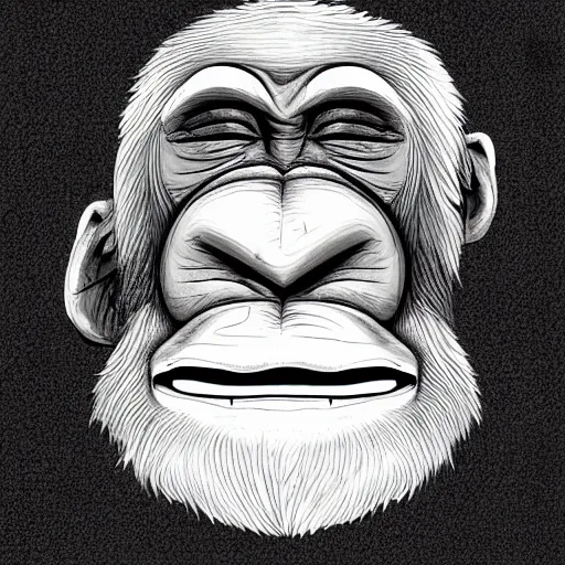 Image similar to retarded ape, bored ape art style, cartoon