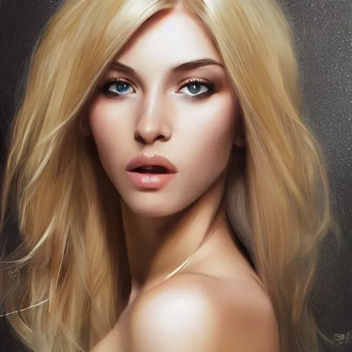 Prompt: a gorgeous female with long blonde hair in the style of stefan kostic, realistic, full body, sharp focus, 8 k high definition, insanely detailed, intricate, elegant, art by stanley lau and artgerm