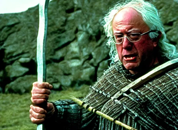 Prompt: film still of bernie sanders as william wallace in braveheart 1 9 9 5