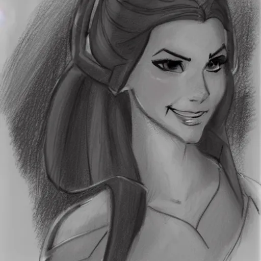 Image similar to milt kahl sketch of victoria justice as princess padme from star wars episode 3