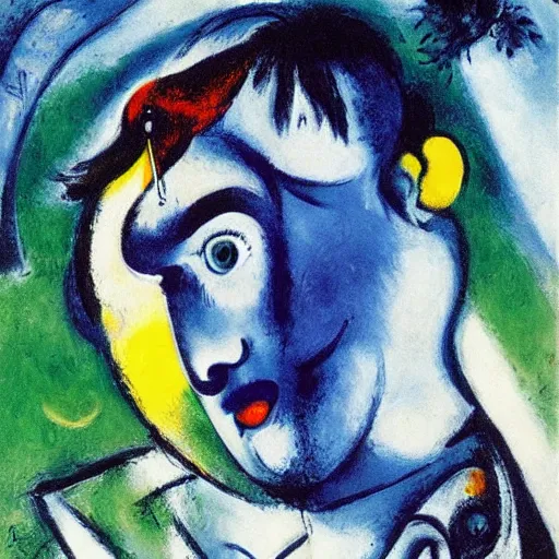 Prompt: a portrait of a character in a scenic environment by marc chagall