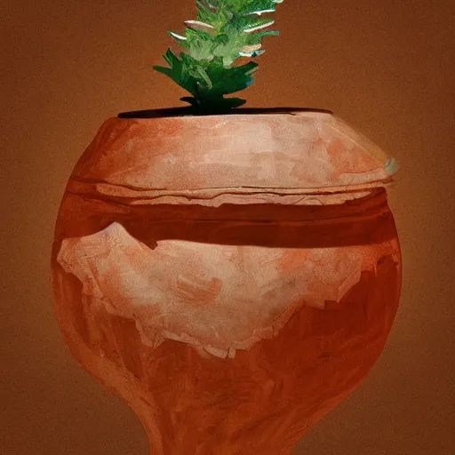 Prompt: impasto neolithic cavepainting terracotta vase greek art watercolors digital 2d vector anime art subterranean airy fresh clouds beautiful droning paintdripping extremely detailed blur