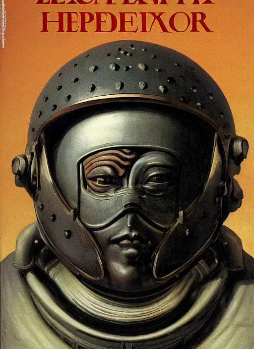 Prompt: beautiful extreme closeup portrait photo Emperor in style of frontiers in helmet motoracing dirt Helmets of Emperor Charles V the Wise, with a golf club, science fashion magazine September, retrofuturism edition, highly detailed, soft lighting, elegant , lighting, 35mm , Edward Hopper and James Gilleard, Zdzislaw Beksinski, Steven Outram, highly detailed