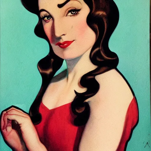 Image similar to a portrait by alberto vargas.