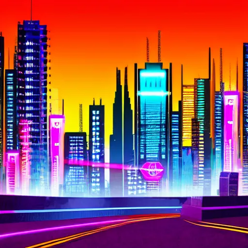 Prompt: neon cyberpunk city, bright lights, night, modern.