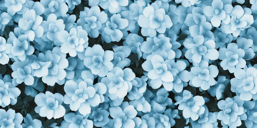 Image similar to minimalistic wallpaper of light blue flowers, matte painting