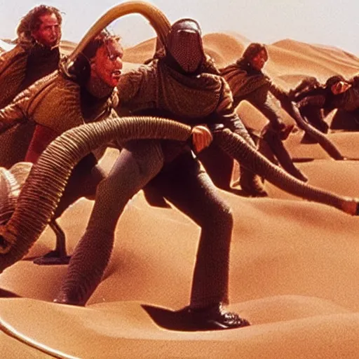 Image similar to the movie dune, but with earthworms