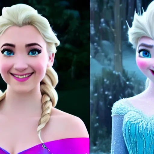 Image similar to Mikhaila Peterson as elsa in live action disney frozen, 8k resolution, full HD, cinematic lighting, award winning, anatomically correct