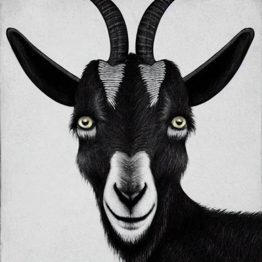 Prompt: a portrait of an anthropomorphic goat