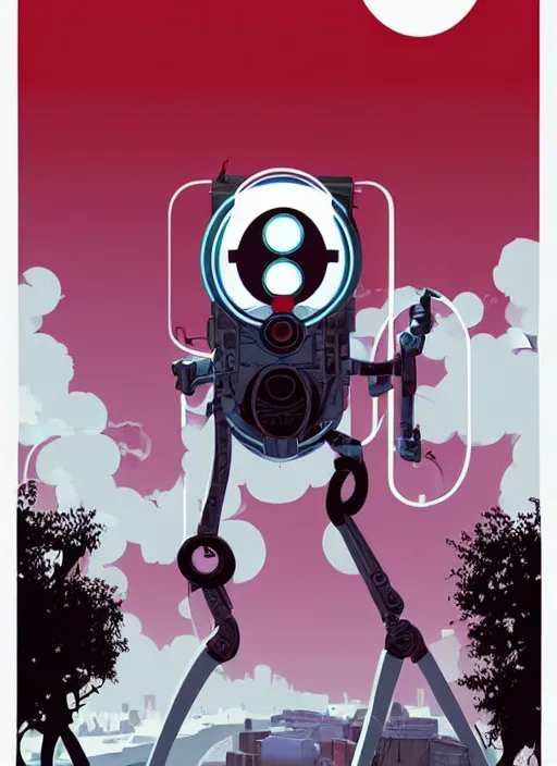 Image similar to poster artwork by Michael Whelan and Tomer Hanuka, Aperture Science, clean