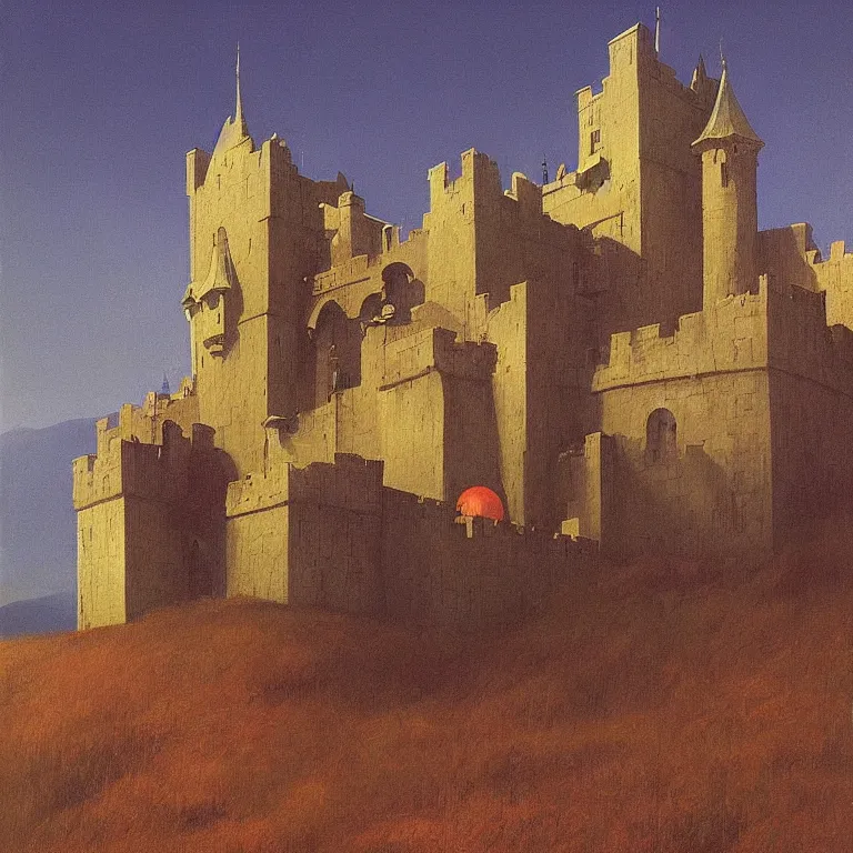 Prompt: castle that looks like a skull, Edward Hopper and James Gilleard, Zdzislaw Beksinski, Steven Outram highly detailed