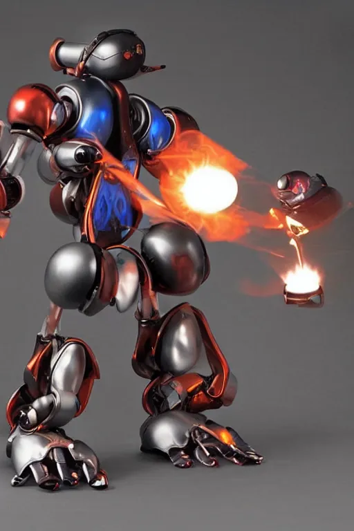 Prompt: a humanoid beetle robot, beetle-inspired, inafune design, scarab reploid, welding torches for arms