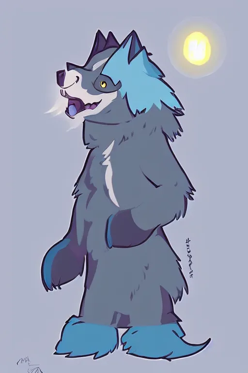 Prompt: a cute medieval anthropomorphic wolf with light blue fur and a fluffy tail, comic art, trending on furaffinity, cartoon, kawaii, backlighting, furry art!!!, cel shading, concept art, lineless