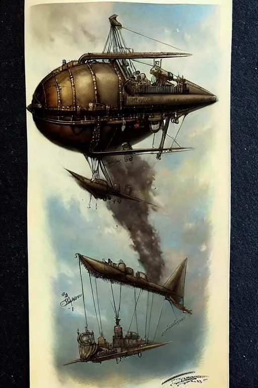 Image similar to (((((1950s steampunk airship . muted colors.))))) by Jean-Baptiste Monge !!!!!!!!!!!!!!!!!!!!!!!!!!!