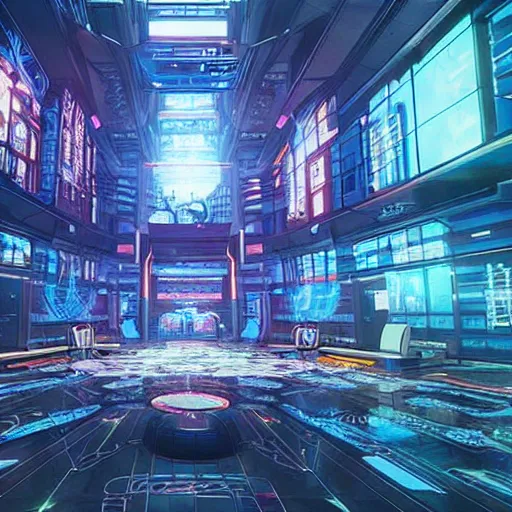 Image similar to “Interior of a Cyberpunk Netrunner Lair , hyper realistic, unreal engine”