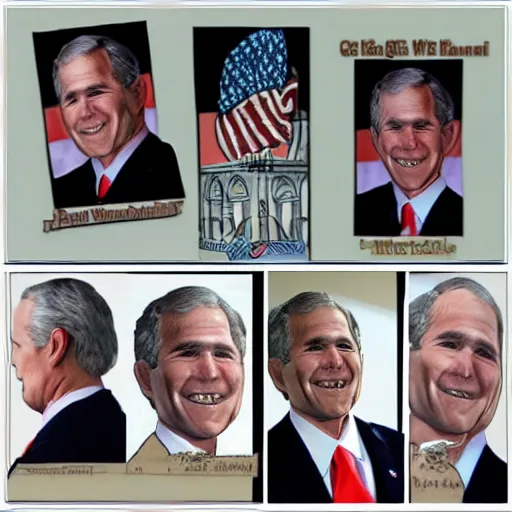 Image similar to tattoo of george w. bush with a mission accomplished! banner