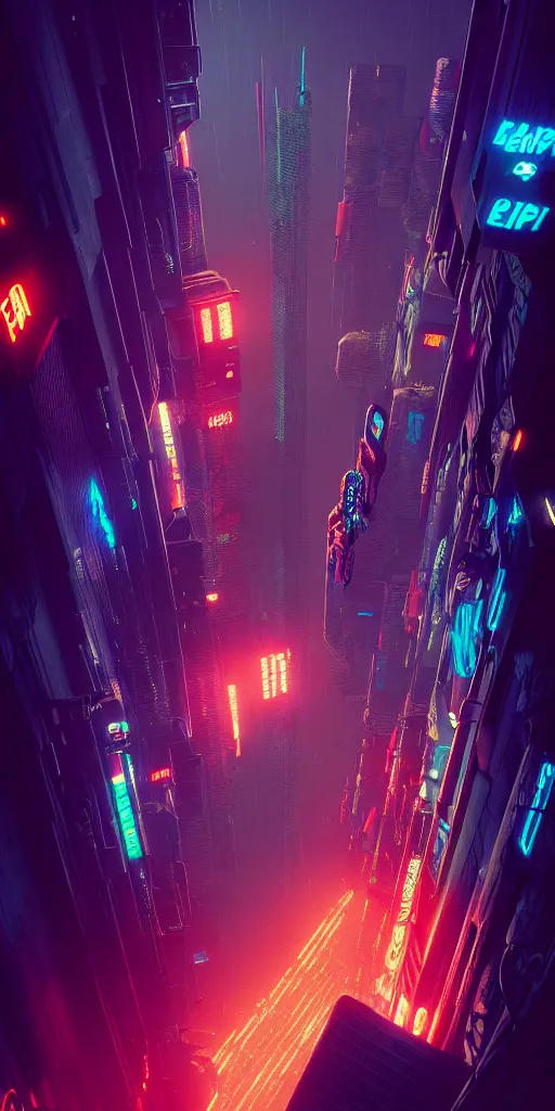 Image similar to epic cyberpunk arcade city : : blade runner, james guilleard, beeple, laurie greasley, dan mcpharlin : : ornate, dynamic, particulate, rich colors, intricate, elegant, highly detailed, centered, artstation, smooth, sharp focus, octane render, 3 d