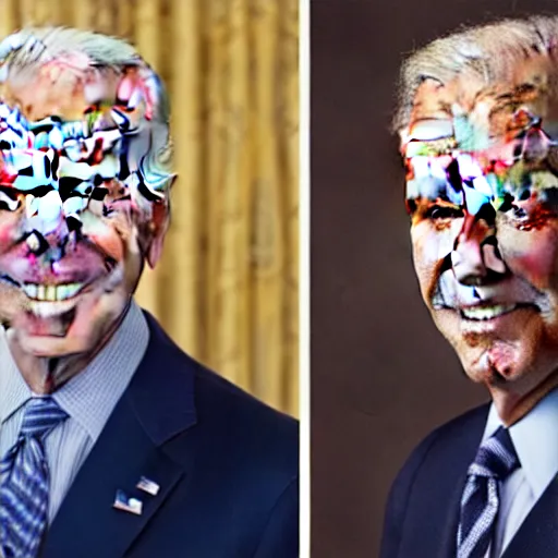 Image similar to A portrait photo of joe biden teams up with a teenage joe biden, perfect faces, 50 mm, award winning photography