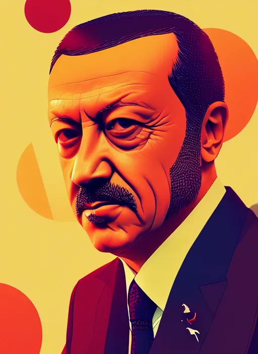 Prompt: portrait of recep tayyip erdogan, artstation winner by victo ngai, kilian eng and by jake parker, by conrad roset, swirly vibrant color lines, winning award masterpiece, fantastically gaudy, aesthetic octane render, 8 k hd resolution