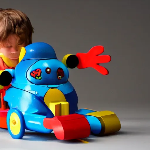 Image similar to a platic toy made by John Pound, light studio