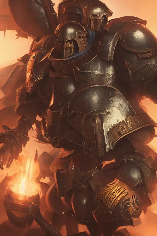 Image similar to armor portrait heros warhammer 4 0 k horus heresy fanart - the primarchs emperor by johannes helgeson animated with vfx concept artist & illustrator global illumination ray tracing hdr fanart arstation zbrush central hardmesh 8 k octane renderer comics stylized