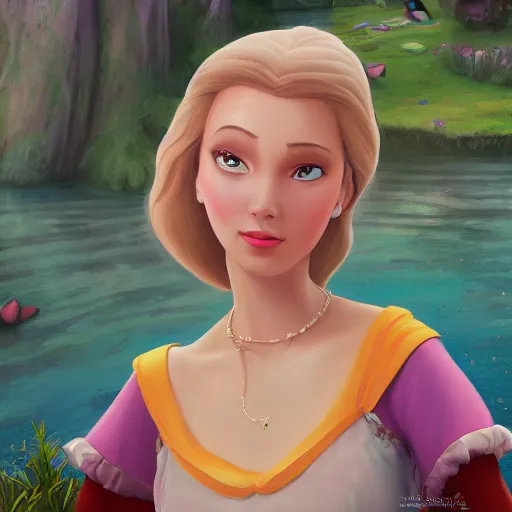 Prompt: a portrait of a princess in an animated disney movie, backwater bayou, oil painting, pale colors, high detail, 8 k, wide angle, trending on artstation,