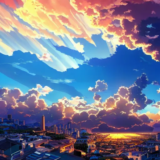 City & Sunset Anime Background Wallpapers - Anime Wallpapers