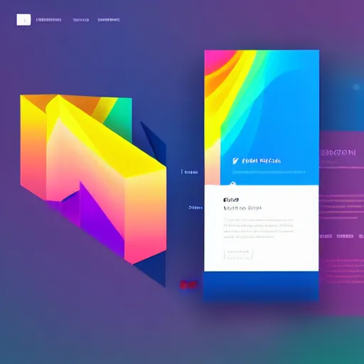 Prompt: a landing page screenshot bright colors gradients trending on dribbble