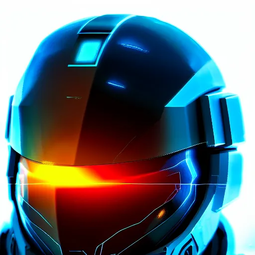 Prompt: cyberpunk halo helmet on space, close shot, reflection, epic, dramatic, cinematic, award winning, ultra detailed, realistic