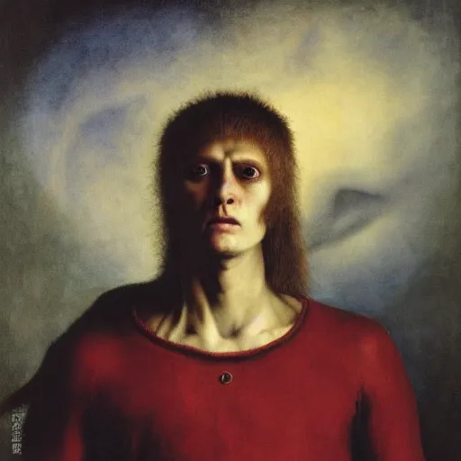 Image similar to a demonic eagle-eyed faun Jan Van eyck odd nerdrum dragan bibin john steuart curry