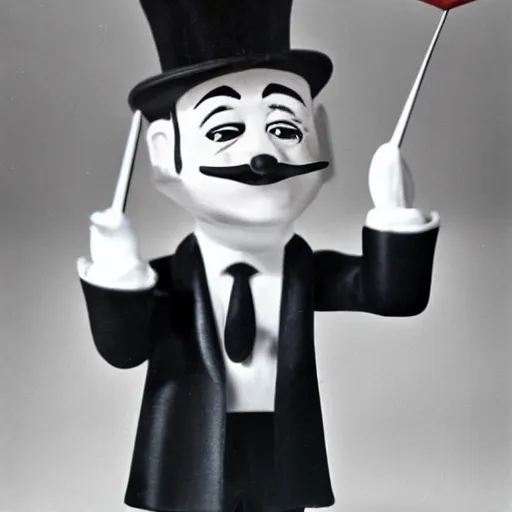 Prompt: 1960s street magician that looks like mr monopoly