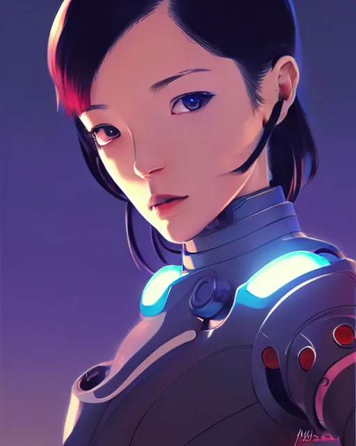 Image similar to girl wearing robotic suit, very anime, fine - face, audrey plaza, realistic shaded perfect face, fine details. anime. realistic shaded lighting poster by ilya kuvshinov katsuhiro otomo ghost - in - the - shell, magali villeneuve, artgerm, jeremy lipkin and michael garmash and rob rey