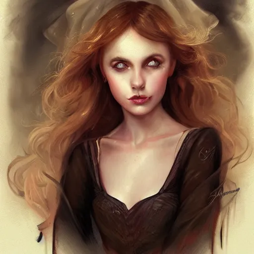 Image similar to a portrait of lily colins, symmentrical face and eyes, by charlie bowater and anna dittmann and gil elvgren.