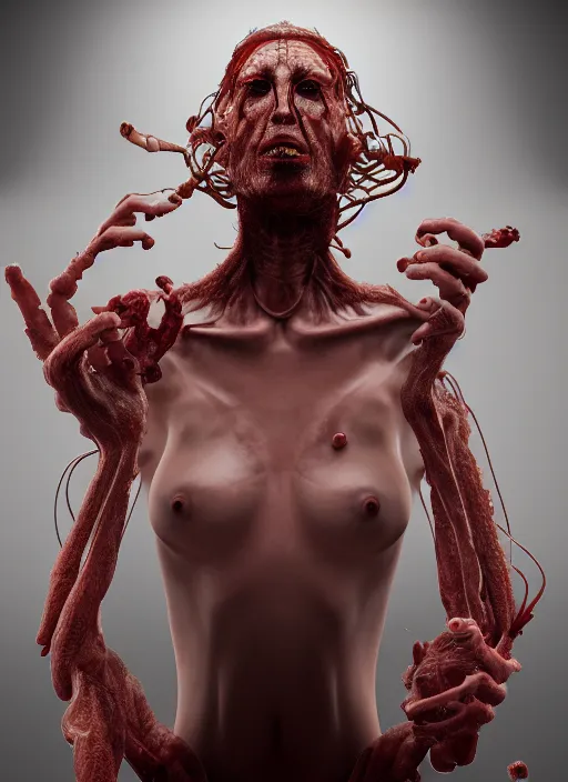 Image similar to this is videodrome by johannen voss, by cronenberg, by peter kemp, by octane render, blender, 8 k