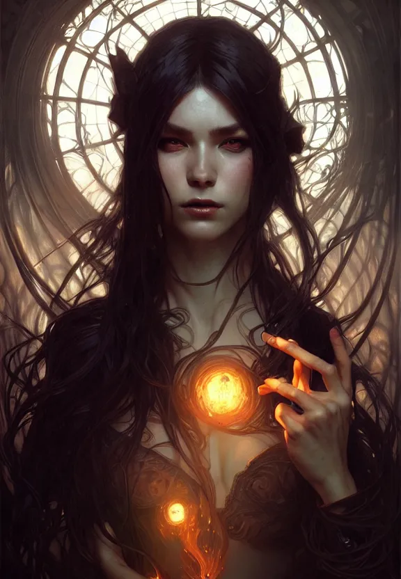 Image similar to a black smoked demon, fantasy magic, dark light night, intricate, elegant, sharp focus, illustration, highly detailed, digital painting, concept art, matte, art by wlop and artgerm and greg rutkowski and alphonse mucha, masterpiece