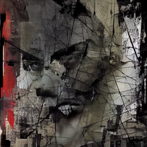 Image similar to no fears, okay one fear, glitch art by Dave McKean