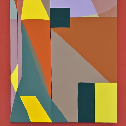 Image similar to A painting of phone, abstract painting in the style of Sophie Taeuber-Arp and Gary Hume and Tatsuro Kiuchi, flat colour-block style, geometric abstraction, earthy light pastel colours