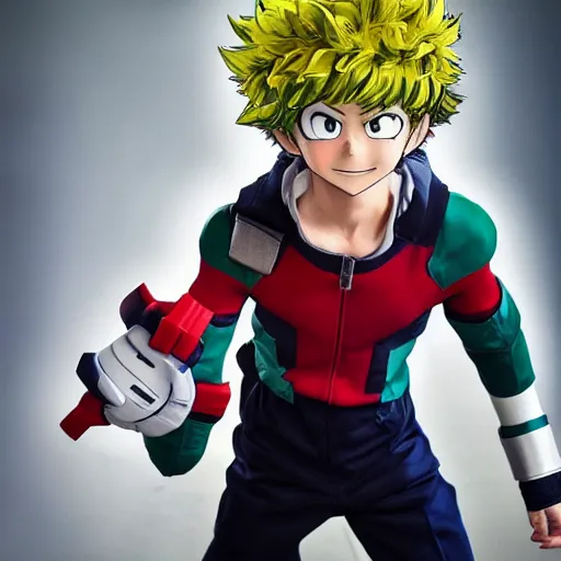 Prompt: my hero academia Deku, ultra realistic