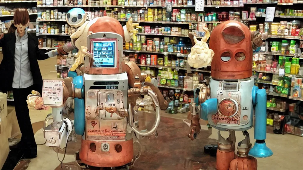 Image similar to pan's labyrinth week - long convenience store robo - cashier