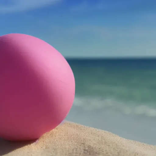 Image similar to a picture of bubblegum at the beach