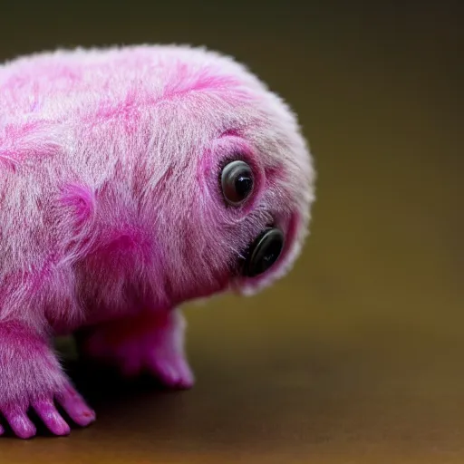 Image similar to A Tardigrade covered in pink fur